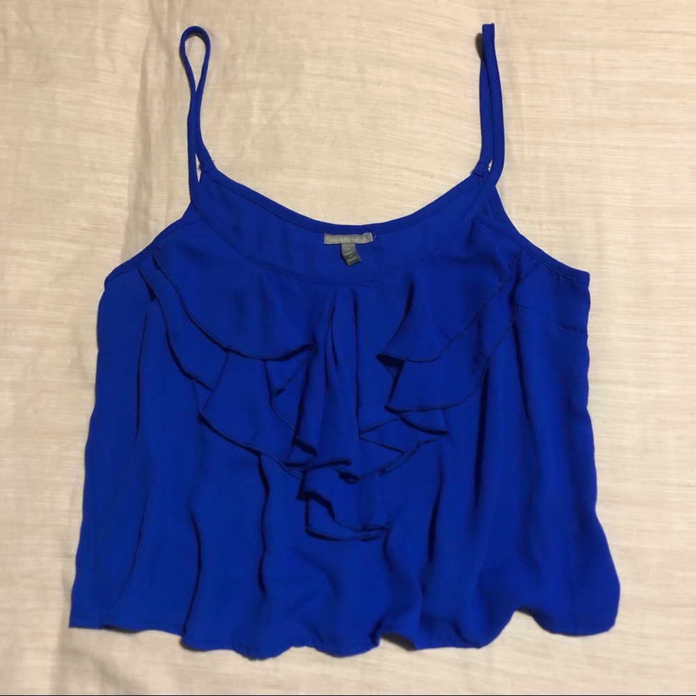 Charlotte Russe Royal Blue Flowy Crop-Top